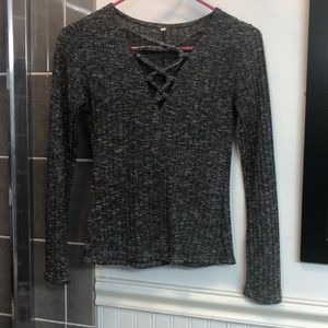 long sleeve grey shirt